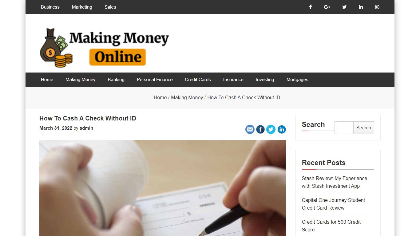 How To Cash A Check Without ID - Making Mony Online